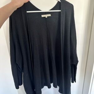 Black Open-Front Women's Sweater Cardigan
